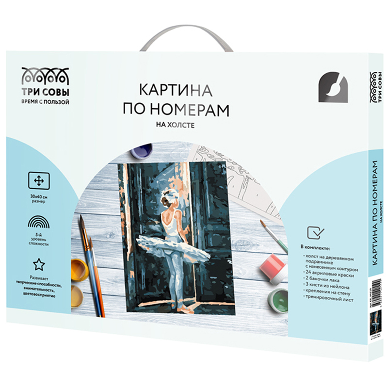 Раскраска по номерам  30*40см "Готичес. стиль/Красив. вид/Слад. абрикосы/Трепет перед выступлением"  Три совы КХ_44119/КХ_44137														