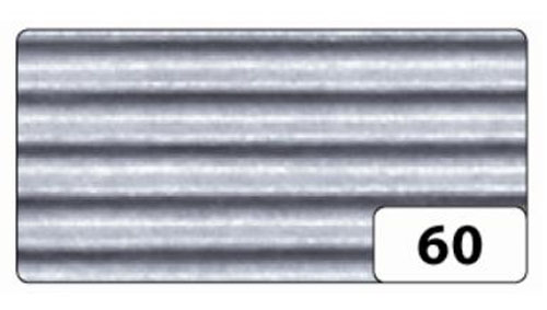 Картон гофре металлик 60 серебро 50*70см 1рулон  Folia Италия 60/7411														