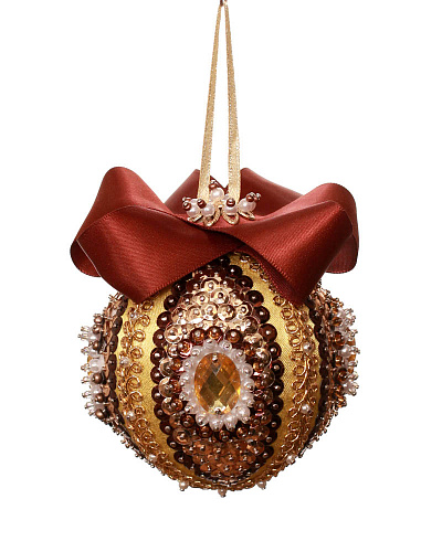 Набор для творчества "Новогодний шар. Коричневый D=7см" пайетки   Волшебная мастерская