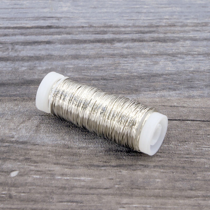 Проволока для бисера 0.4мм с медным сердечником цв. серебристый на катушке 45м 50г  EFCO 22 247 92														