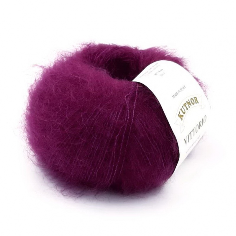 Пряжа "Vittorio" 1044 бордо 10*25г. 200м. 70% мохер, 30% шёлк  Kutnor 1044														
