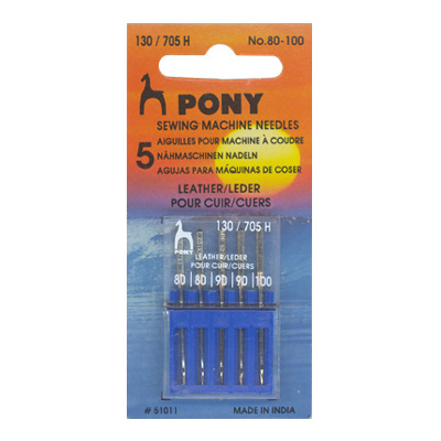Иглы для быт.шв.машин для кожи №80-100 (в пачке 5 шт.)  PONY 51011