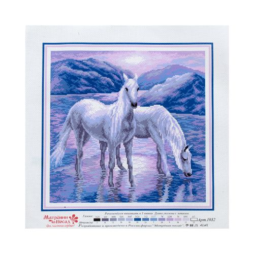 Канва с рисунком мулине "На рассвете" (41*41см)  МАТРЕНИН ПОСАД 1032