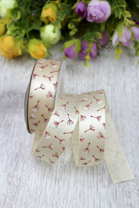 Лента атласная  "Хлопок. Премиум" бежевый 25*18.2м  Корея 118-364/SF-1304														