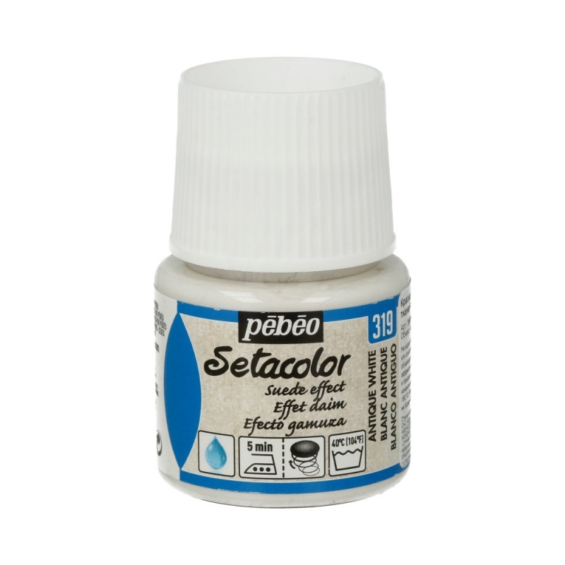 Краски по ткани с эффектом замши "Setacolor" 295319 белый античный 45 мл  Pebeo 295319														
