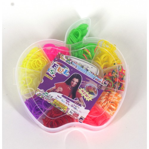 Резинки для плетения (ассорти Яблоко) в пластик. коробке