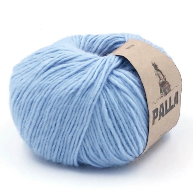 Пряжа "PALLA" 2528 голубой 50 г/140м 60% шерсть овец,20% HZ альпака,20% шелк													