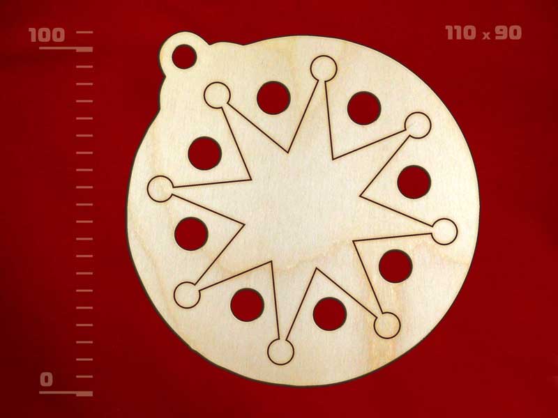 Заготовки деревян. Новогодний шарик-10/9/17/2  Полноцвет