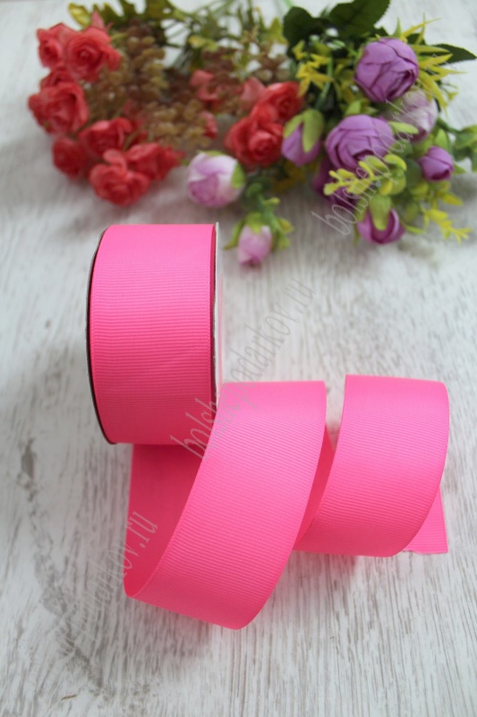Лента репсовая 40мм ярко розовый 14 40мм*25м 127-144														