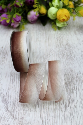 Лента капроновая двухцветная 25мм цв. 32 бело-коричневый 25мм*22,86м  за 1 м SF-1344/30-10														