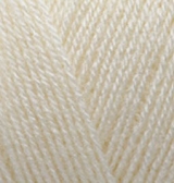 Пряжа "SUPERLANA TIG" 01 кремовый 5*100 г. 570м 75% акрил, 25 % шерсть  ALIZE 01