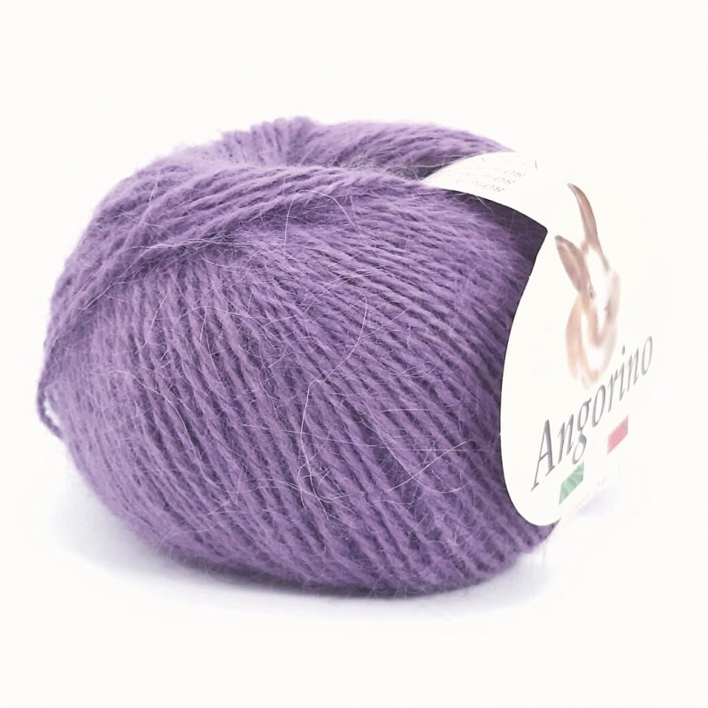 Пряжа "ANGORINO" 0123 орхидея 10*25г. 125м 80% ангора, 20% полиамид  KUTNOR(Италия) 0123														