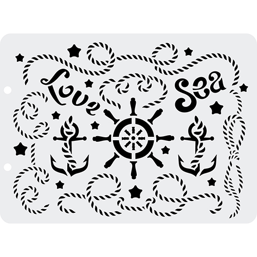 Трафарет пластиковый "Craft Premier", "Любовь к морю" 10х15см V0041														