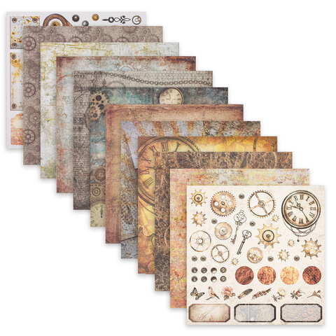 Бумага для скрапб. двустор. "Стимпанк" 30*30см  Остров Сокровищ 662769														