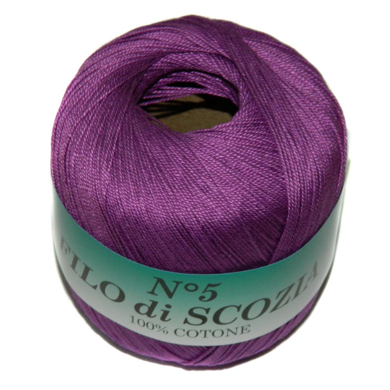 Пряжа "FILO di SCOFIA №5"  29 фиолет 10*50 г. 226м 100% хлопок  Италия 29														