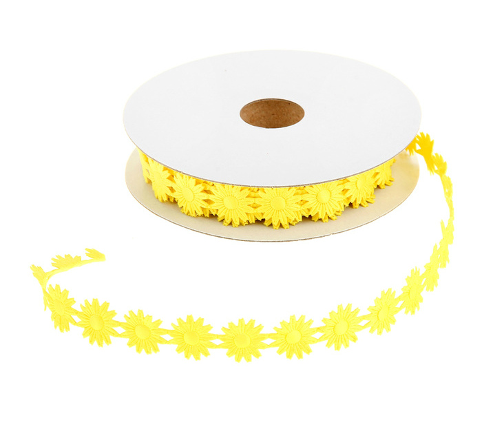 Лента фигурная  "Ромашки" 20мм желтая 20мм*9м