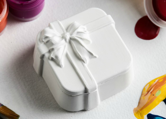 Заготовка из гипса "Шкатулка "Квадрат" 7,5см*7,5*3,5см  СЛ 1807463														