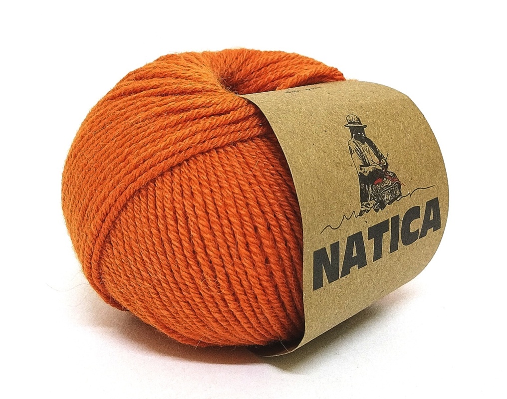 Пряжа "NATICA" 9110 оранжевый, 50г/100м 100% беби альпака, 