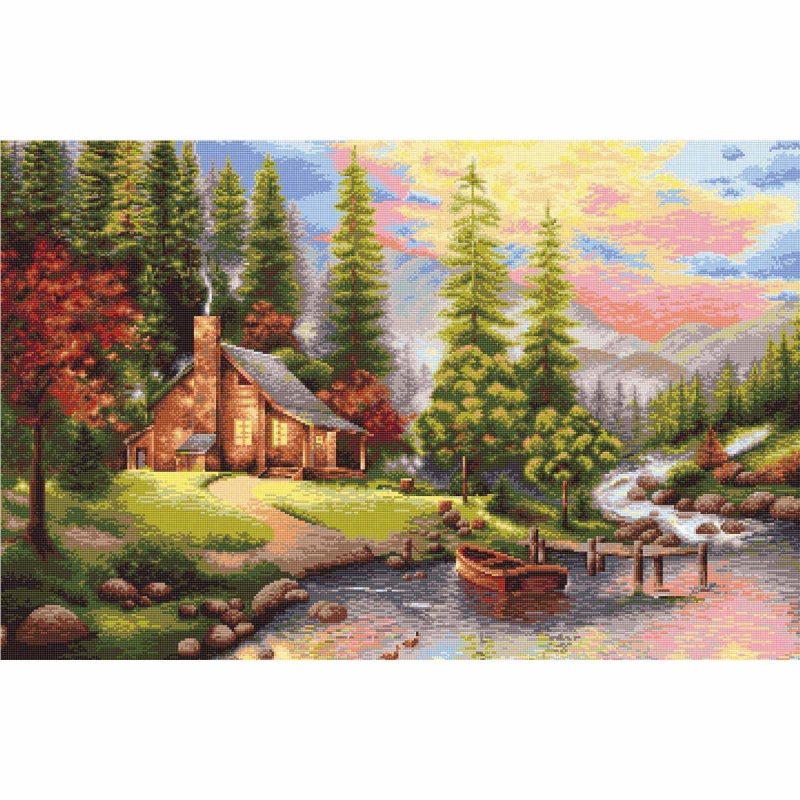 Вышивка крестом Luca-S "Горный пейзаж" мулине 51,5*34см B451														