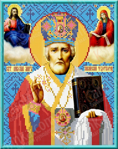 Канва с рисунком "Ассорти-Иконы" бисер (18*25см)  Каролинка