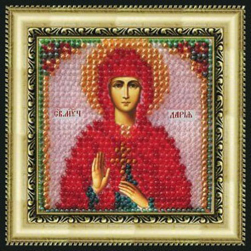 Вышивка бисером Вышивальная мозаика "Св.Муч. Дария Римская" с рамкой (6,5*6,5см) мини-иконостас