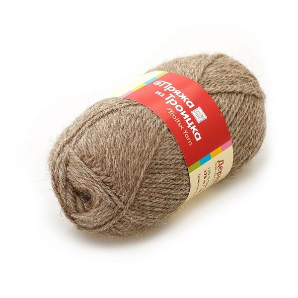 Пряжа "Деревенька" натуральный 2458 10*100 г. 170м 100% шерсть  Троицк 2458														