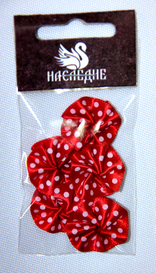 Аппликация "Цветок" из ленты цвет ассорти набор 5шт.  Наследие С-076/С-129														