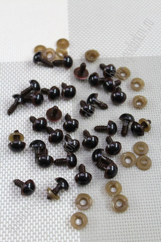 Глаза  12мм винтовые т. коричневый набор 20шт. за 2шт 304-64/SF-1618/2140														