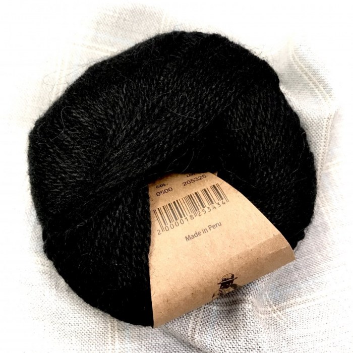 Пряжа "Alpaca Silk" 0500 черный 10*50 г. 150м 60 % альпака,40 % шелк  Перу