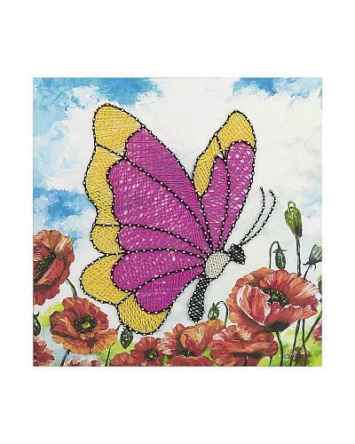 Набор для творчества "Техника STRING ART. Бабочка" в коробке 30*30см  Волшебная мастерская