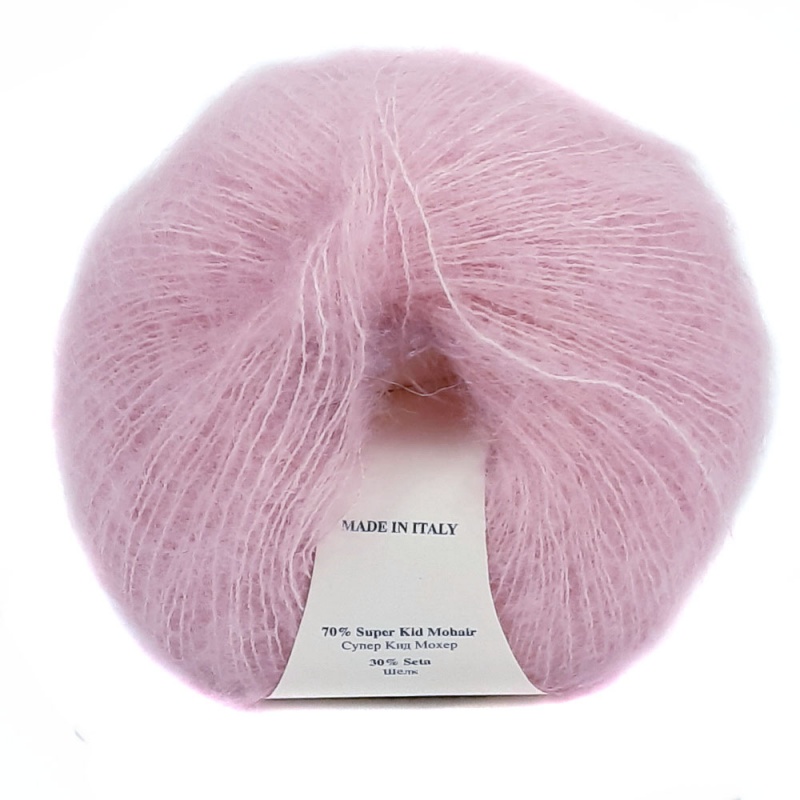 Пряжа "Vittorio" 1036 св.розовый 10*25г. 200м. 70% мохер, 30% шёлк  Kutnor 1036														