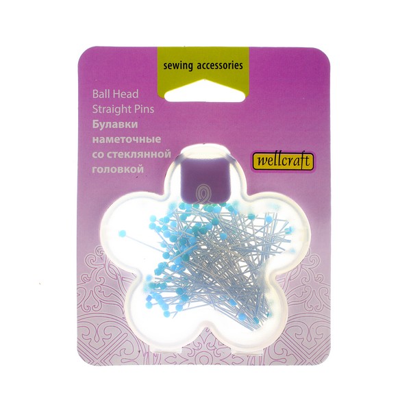 Булавки наметочные со стеклянной головкой 130шт  Wellcraft 204028														