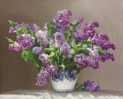 Раскраска по номерам  40*50см "Сирень/Чайное настроение"  Molly