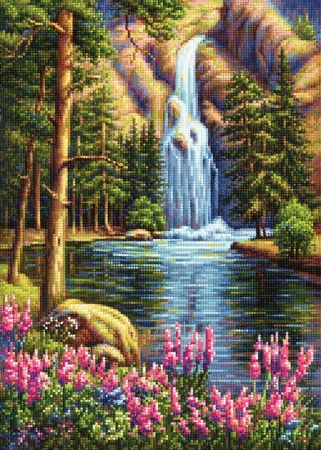 Мозаика "Горный водопад" БСА2-083 36*50см, круглые стразы в пакете  Наследие БСА2-083														