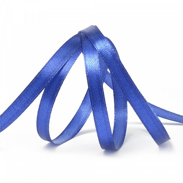 Лента атласная  6мм №040/3162 синий, 6мм*33м за 1 м  Gamma 040/3162														