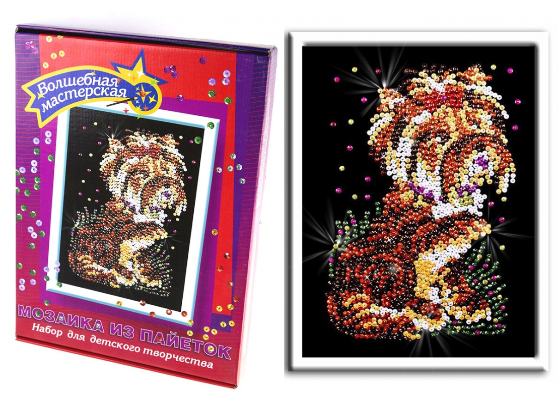 Набор для творчества "Картина из пайеток Терьер"  Волшебная мастерская 032														
