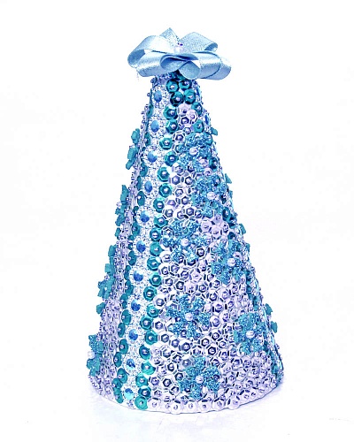 Набор для творчества "Новогодняя ёлка голубая" пайетки   Волшебная мастерская