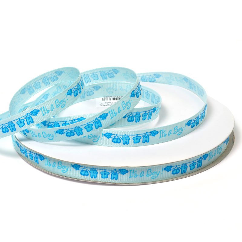 Лента репсовая "Its a Boy!" голубой 10мм, 10мм*45м  Маг 1025/22058	
