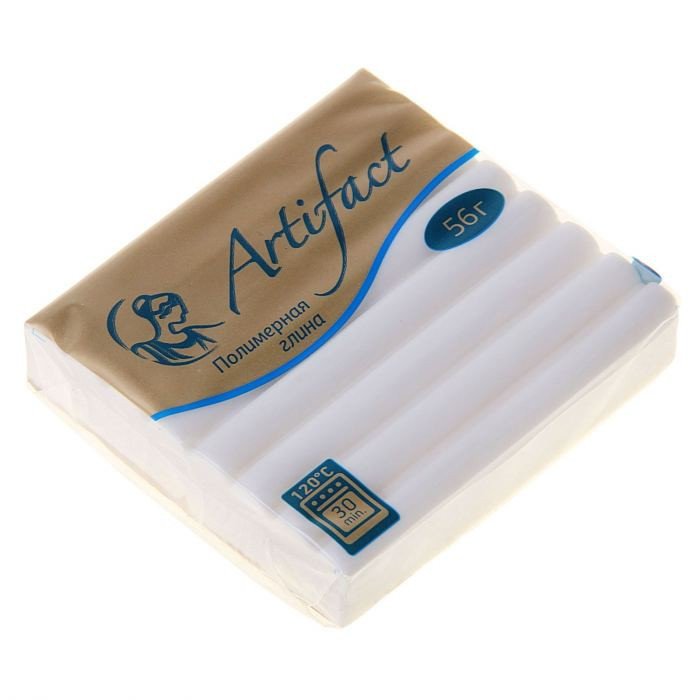 Глина полимерная 56гр. классический белый  Артефакт 0000