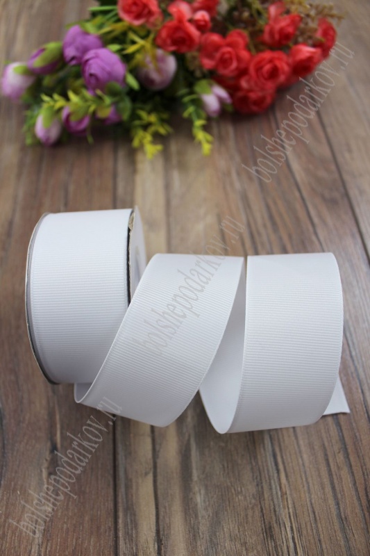 Лента репсовая 40мм белый 40мм*25м SF-1349/127-100														