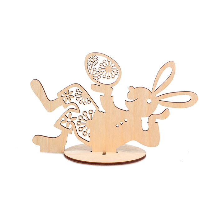 Заготовки деревян. Весенние зайчик c яйцом на подставке  Buratini DZ50004														