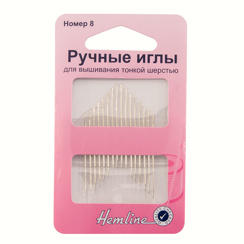 Иглы для шитья вручную №8 в пачке 16шт  Hemline 200.8/G002														