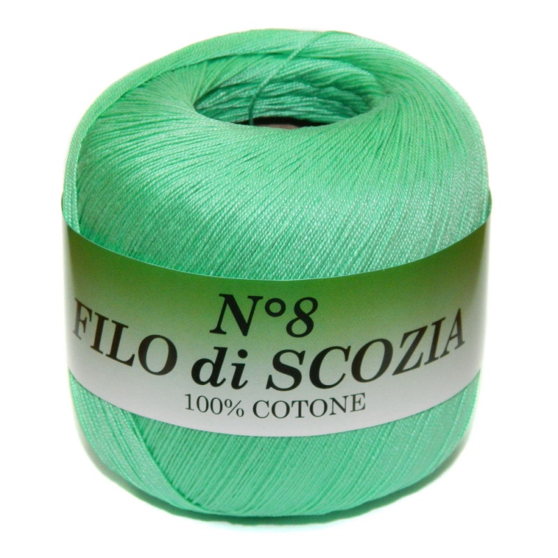 Пряжа "FILO di SCOFIA №8" 991 светло-салатовый 10*50 г. 340м 100% хлопок  Италия 991														