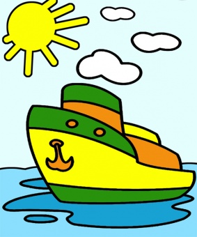 Раскраска по номерам  25*30см "Кораблик"  Наследие