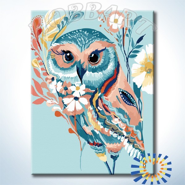 Раскраска по номерам  30*40см "Красочная зебра/Сказочная сова" краски в тюбиках  Hobbart Lite HB3040167/HB3040168