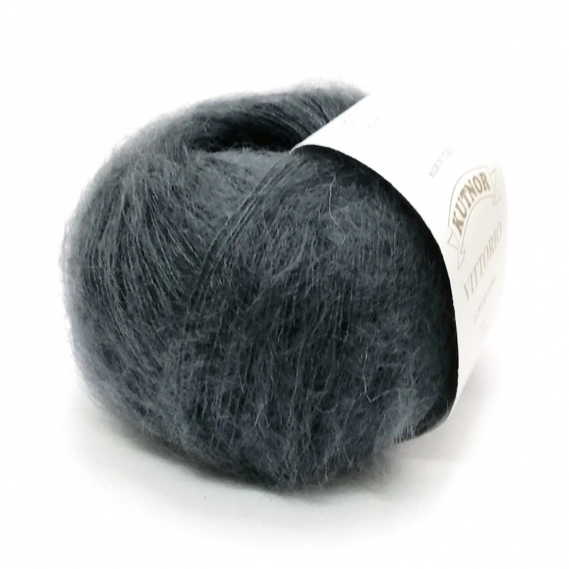 Пряжа "Vittorio" 1625 графит 10*25г. 200м. 70% мохер, 30% шёлк  Kutnor 1625														