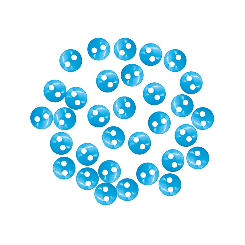 Пуговицы "Мини" d=6мм цв. синий на 2 прокола набор 50шт. 554382/27386														