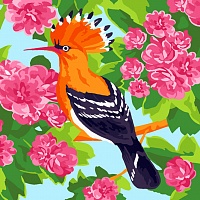 Раскраска по номерам  30*30см "Яркая птичка"  Наследие РН30-017														