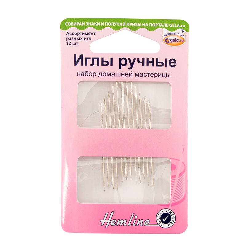 Иглы ручные для домашнего хозяйства (в пачке 12шт.)  Hemline 214														