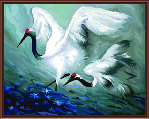 Раскраска по номерам "Журавли"  40*50см в коробке  Политра 7706636/GX6009
